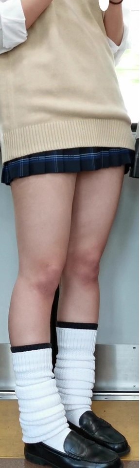 jk, ミニスカ, ルーズソックス, 太もも, 生足, 盗撮